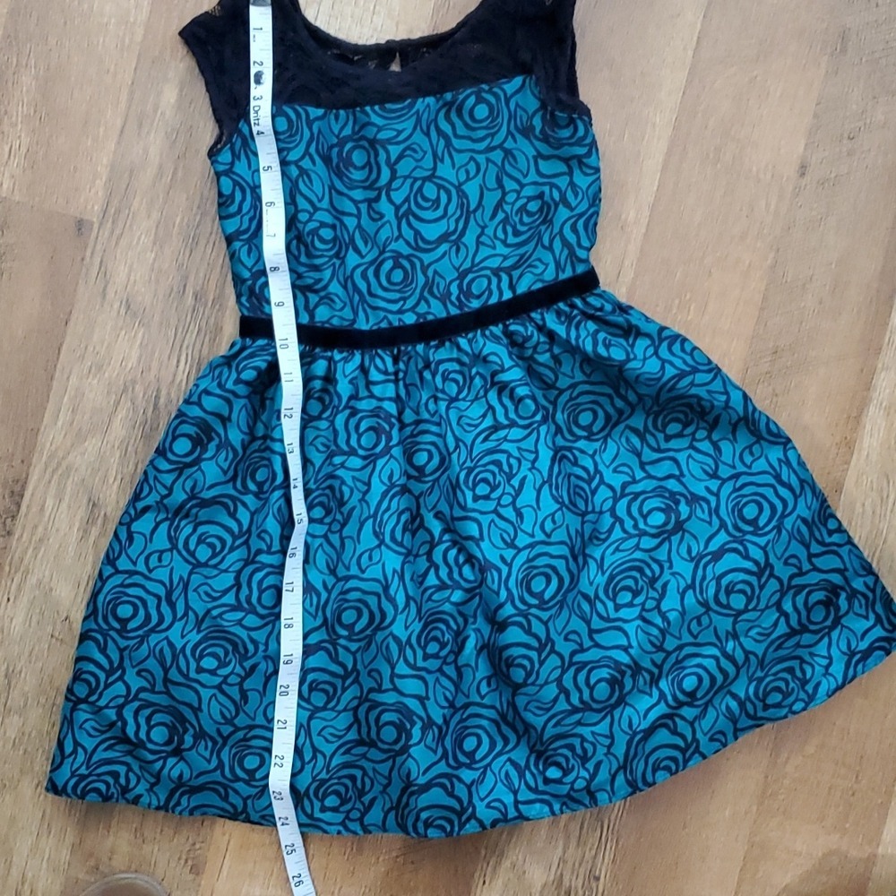 Gymboree Dressed Up Girls Green Floral Lace‎ Sleeveless Holiday Party Dress - Picture 8 of 11